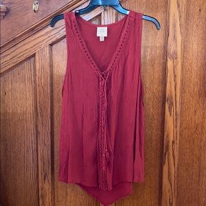 Womens linen blend tank top